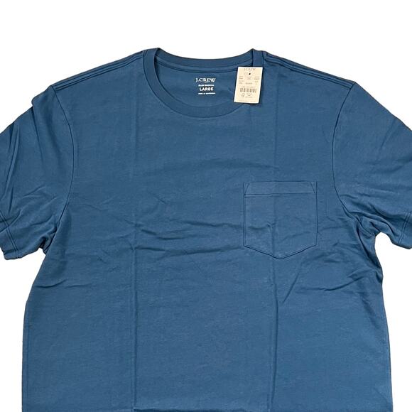NWT J. Crew Deep Blue Washed Jersey Crewneck Pocket Tee - Picture 6 of 9